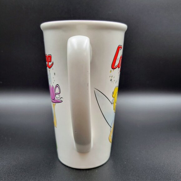 Tinkerbell Disney Store Fairies Coffee Mug Cup Ceramic 16oz White Purple Tea - Picture 5 of 11